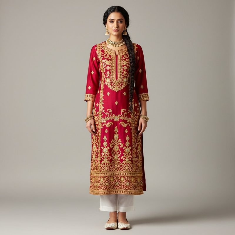 Kurti shot for a boutique catalogue